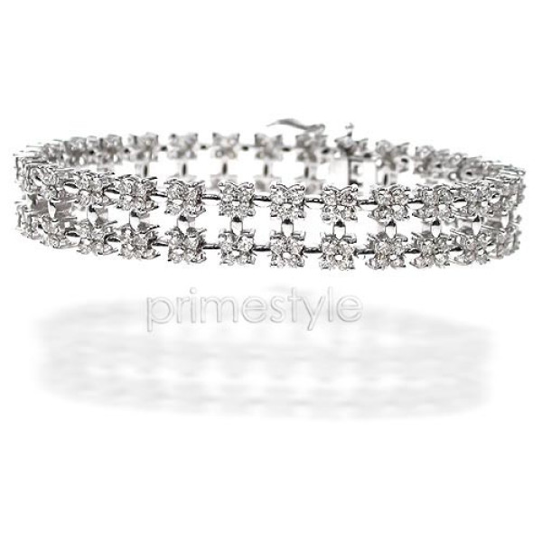 8.00CT Round Cut Diamonds Bracelet In 14KT White Gold