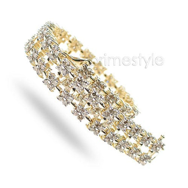 8.00CT Round Cut (H/SI1-SI2) Diamonds Bracelet 
