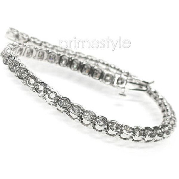 2.00CT Round Cut 14KT White Gold Diamonds Tennis Bracelet 