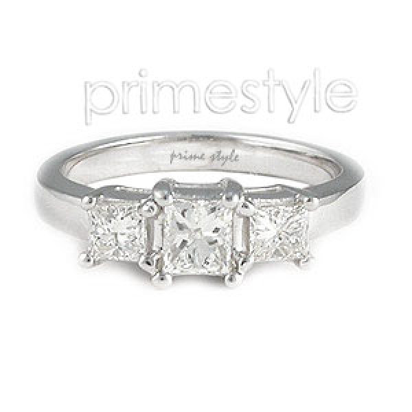 0.50CT Princess Cut Diamonds Three Stone Ring