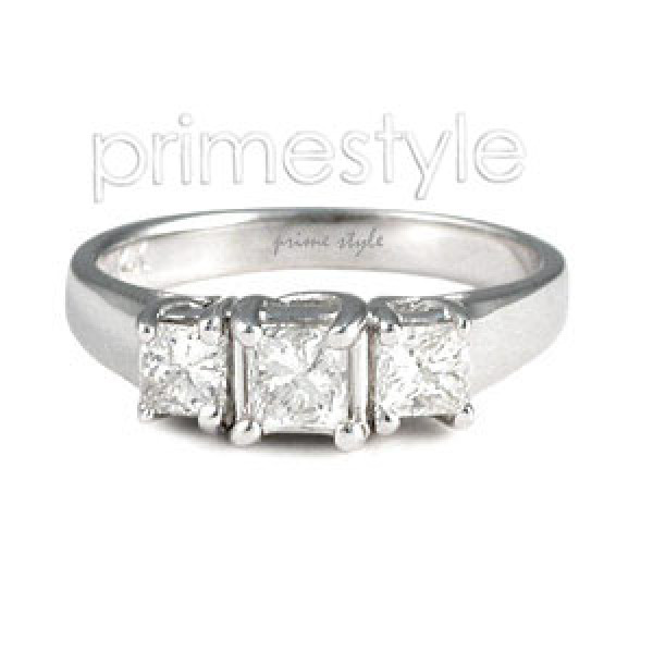 0.50CT Princess Cut Diamonds Three Stone Ring