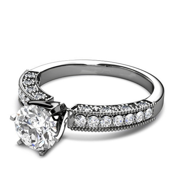 0.95CT Round Cut Diamonds Engagement Ring