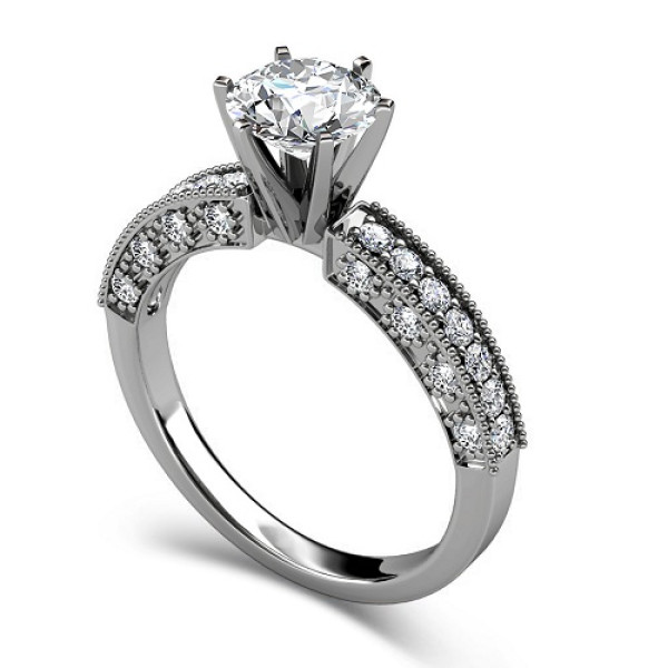0.95CT Round Cut Diamonds Engagement Ring