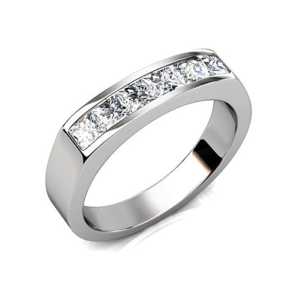 1.00CT Princess Cut Diamonds Men's Wedding Band