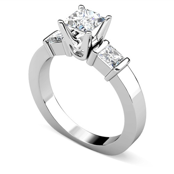 1.30CT Princess Cut Diamonds Engagement Ring