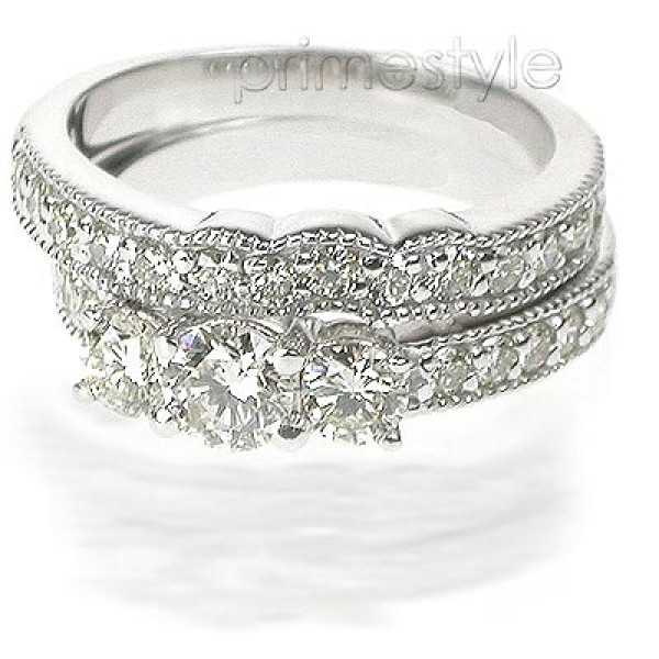1.90CT Round Cut Diamond Bridal Set 