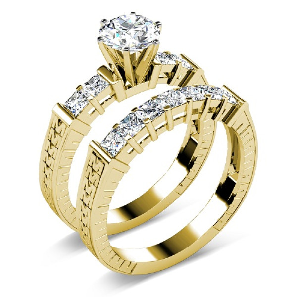 Wedding Band and Engagement Ring - 1.75CT Diamond Bridal Set 