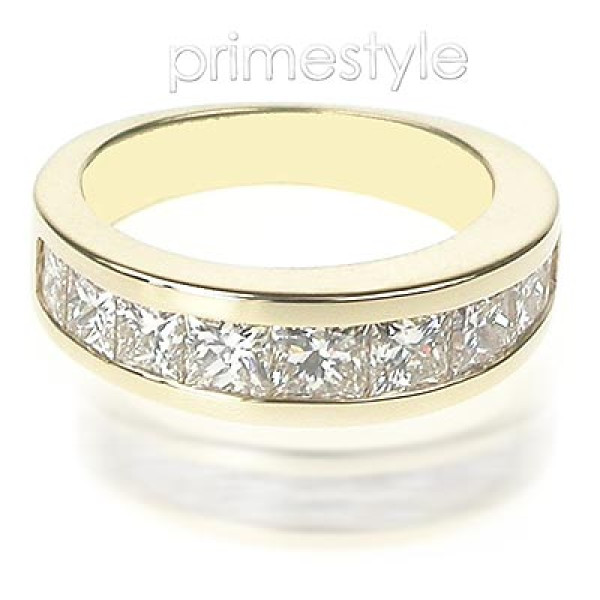 2.60CT Princess Cut Diamond Wedding Band