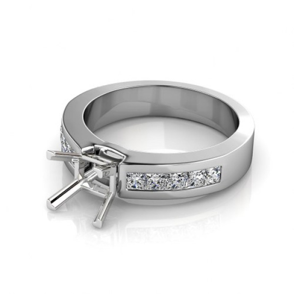 0.90CT Princess Cut Diamonds Engagement Ring