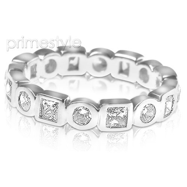 1.50CT Round and Princess Cut Diamonds Eternity Band