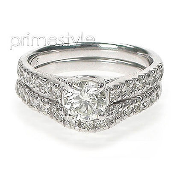 1.35CT princess and round Diamond Bridal Set