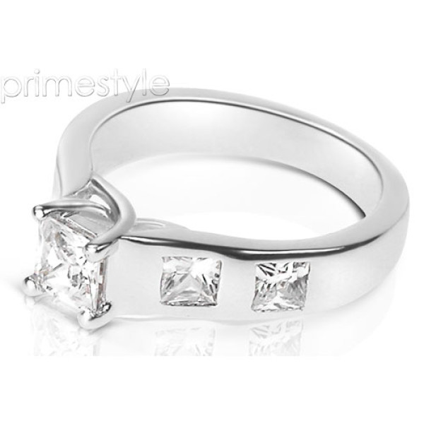 1.30CT Princess Cut Diamonds Engagement Ring