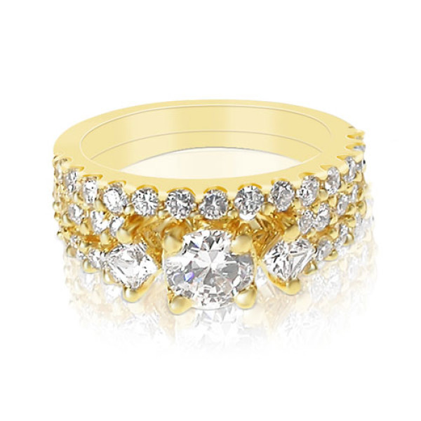 Spectacular 2.35CT Round Cut Diamond Bridal Set 