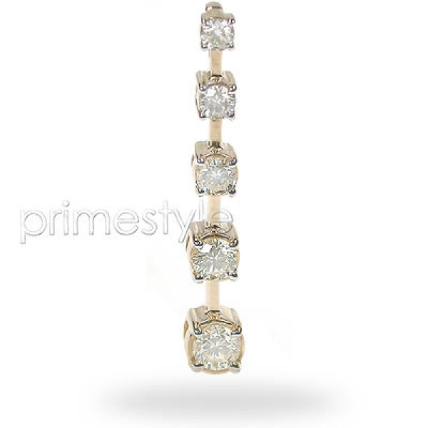 1.10CT Diamonds (VS2-SI1 Clarity) 14KT White Gold Diamond Journey Pendant.