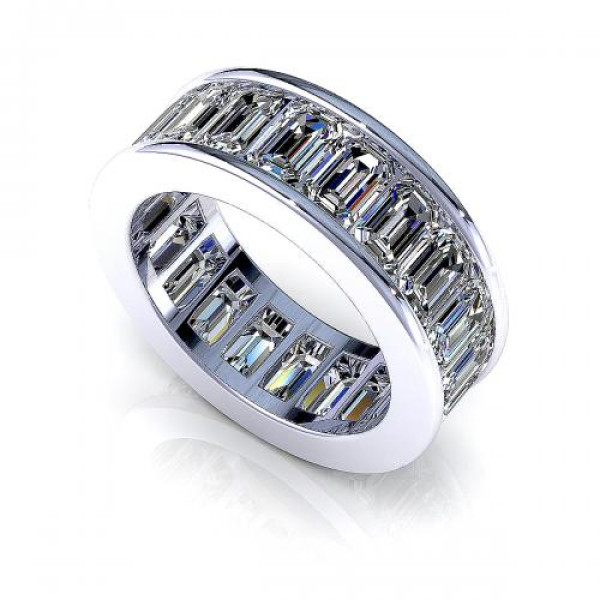 5.20CT Emerald Cut Diamonds Eternity Band