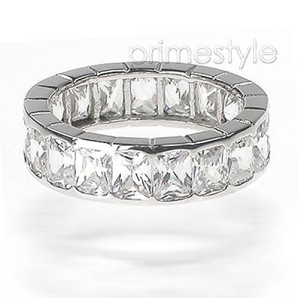 5.20CT Emerald Cut Diamonds Eternity Band
