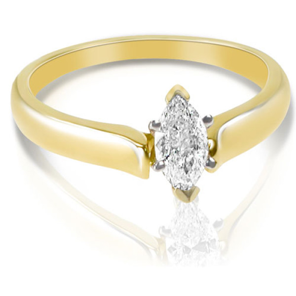 14KT Yellow Gold Marquise Cut Solitaire Ring