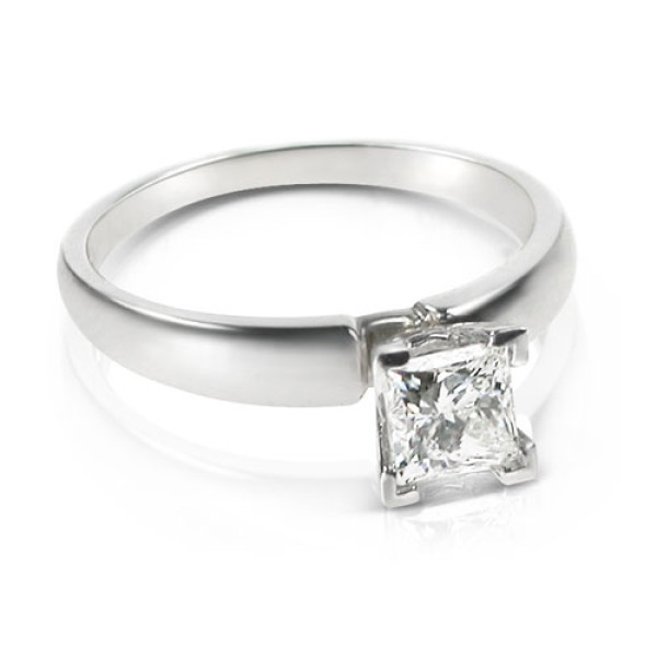 0.25CT Princess Cut Diamond Solitaire Ring