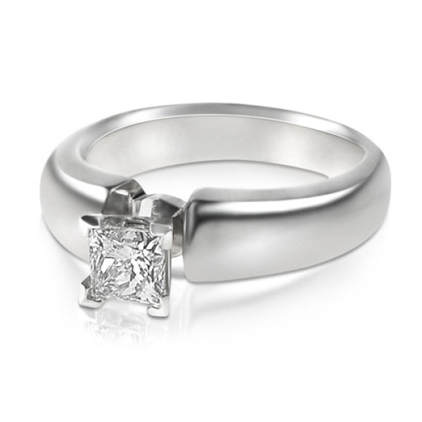 0.35CT Princess Cut Diamond Solitaire Ring