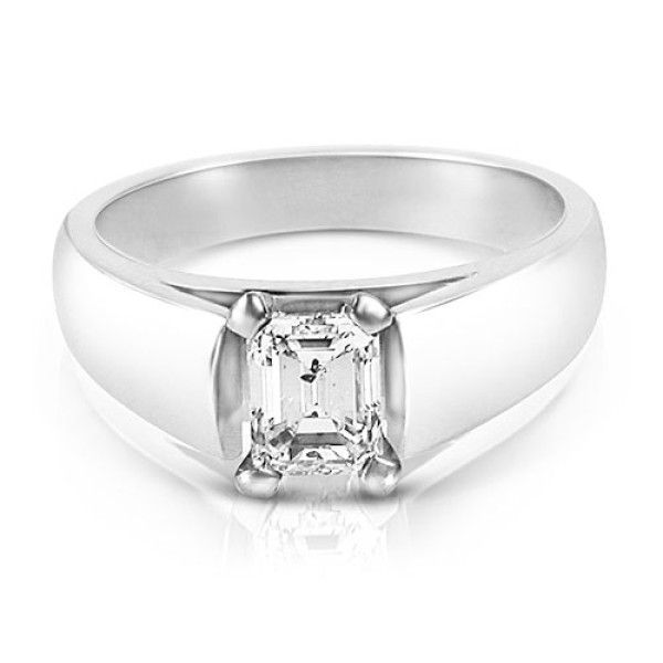 0.45CT Emerald Cut Diamond Solitaire Ring