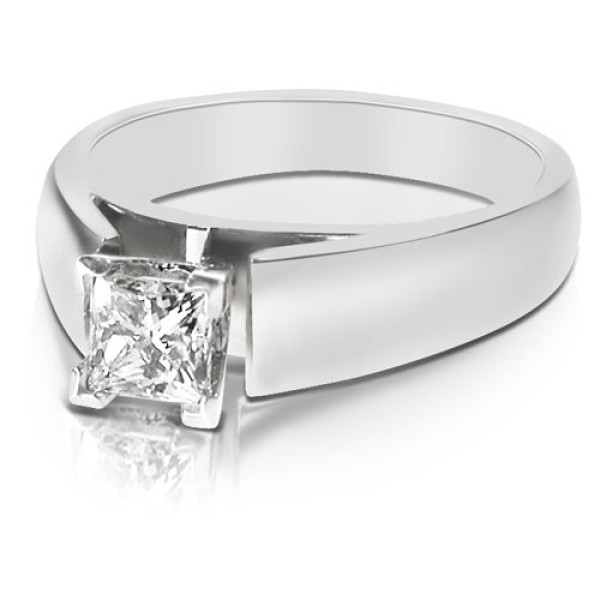0.25CT Princess Cut Diamond Solitaire Ring