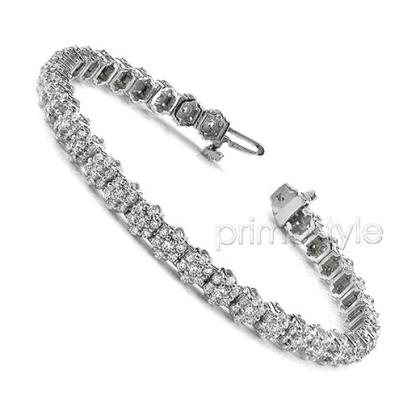 4.50CT Round Cut Diamonds Tennis Bracelet In 14KT White Gold