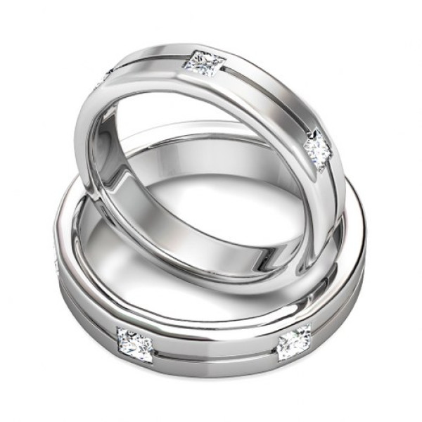 1.20CT Diamond Princess Cut Wedding Set and 14KT White Gold