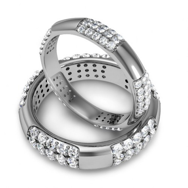 2.50CT Diamonds Studded In 14KT White Gold Wedding Set 