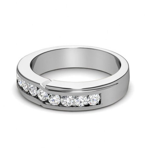 0.65CT Round Cut Diamonds Men's Wedding Band