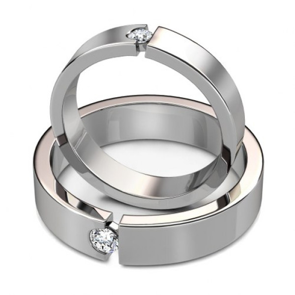 14KT White Gold 0.35CT Round Cut Diamonds Wedding Set
