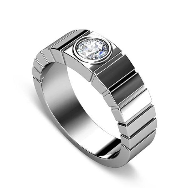 0.25CT Round Cut Diamond Wedding Band