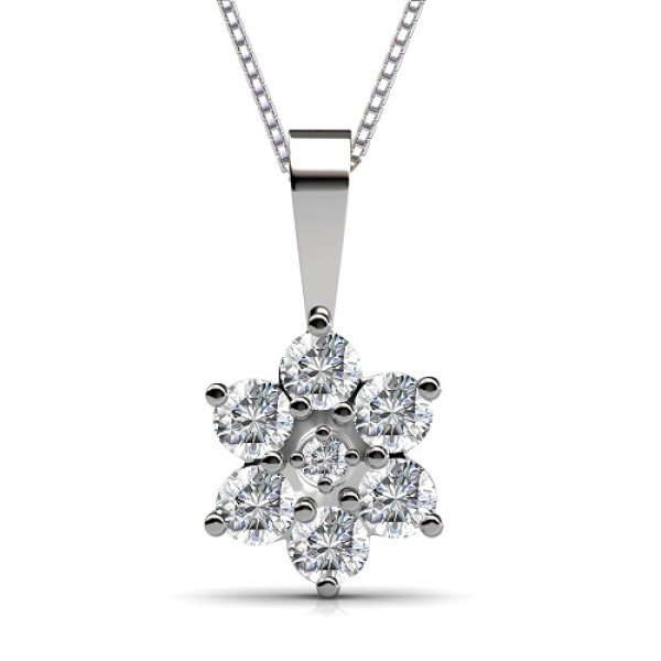 14KT White Gold Diamond Pendant (I-K Color and SI2-I1 Clarity) 0.50CT Diamonds with Round Cut