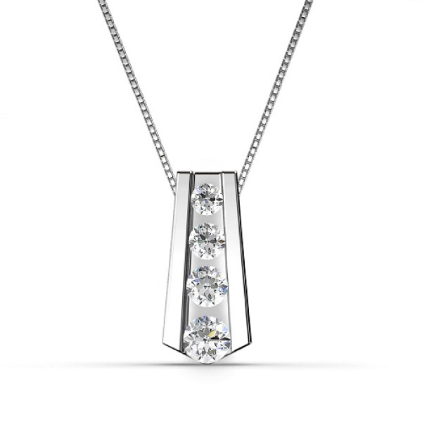 0.65CT Of I-K Color and SI2-I1 Clarity 14KT White Gold Round Cut Diamond Pendant