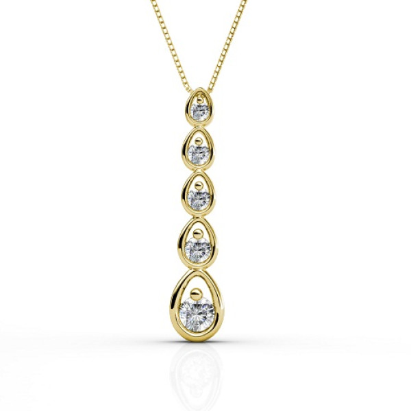 14KT Yellow Gold Diamond Pendant with Round Cut 0.20CT (I-K Color and SI2-I1 Clarity) Diamonds