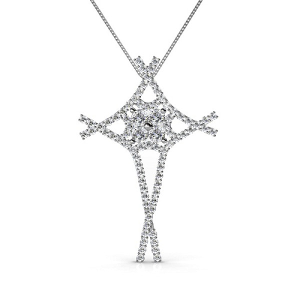 1.00CT Round Cut Diamonds In 14KT White Gold Christian Religious Pendant (I-J Color and VS2-SI1 Clarity)