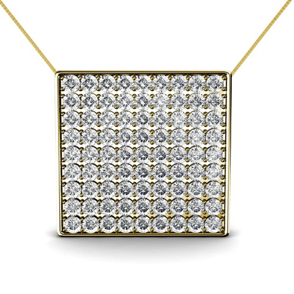 14KT Yellow Gold Diamond Pendant with 0.85CT Round Cut Diamonds Of I-K Color and SI2-I1 Clarity.