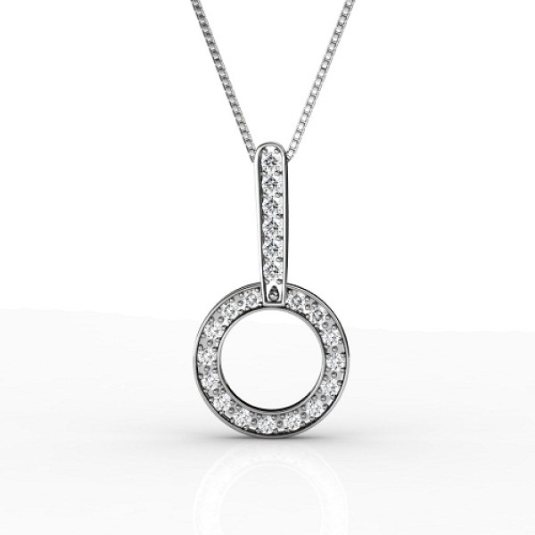 (I-K Color and SI2-I1 Clarity) 0.35CT Round Cut Diamond Pendant Of 14KT White Gold