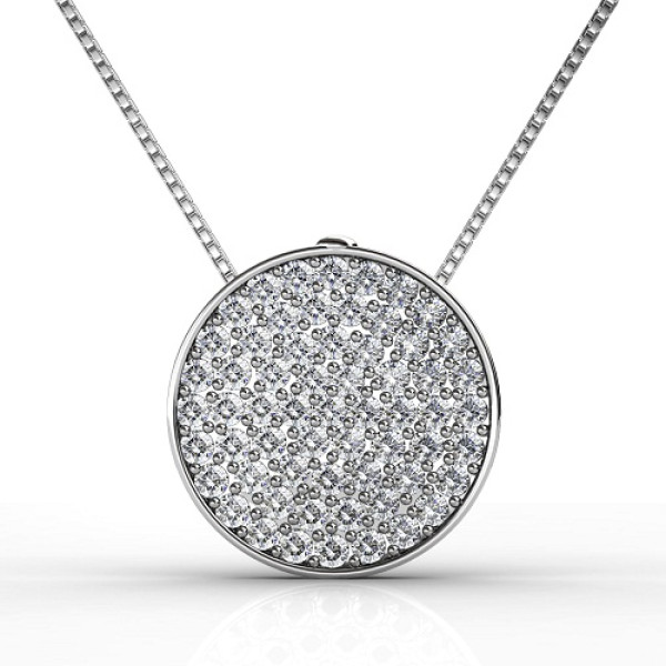 I-K Color and SI2-I1 Clarity 0.90CT Round Cut Diamond Pendant with 14KT White Gold