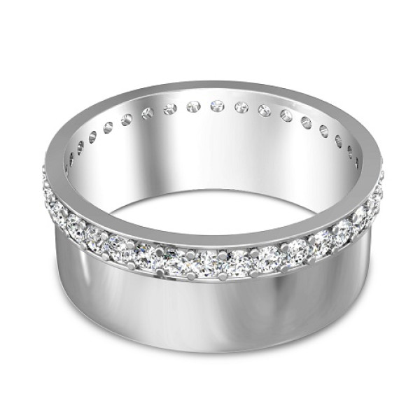0.75CT Round Cut Diamond Wedding Band