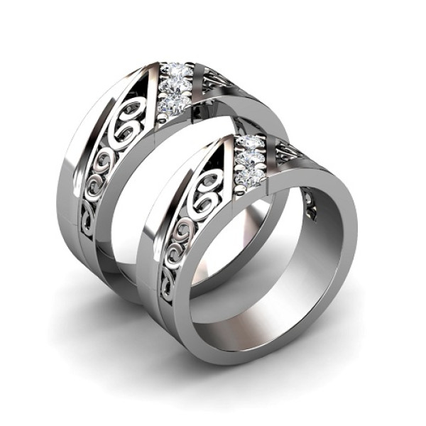 0.45CT Round Cut Diamonds 14KT White Gold Wedding Set