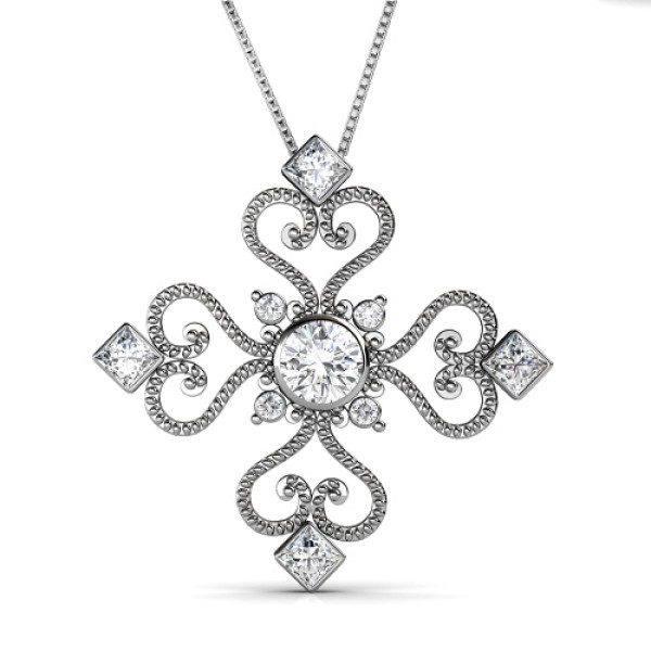 0.70CT Round Cut Diamonds with 14KT White Gold Heart Pendant (I-K Color and SI2-I1 Clarity)