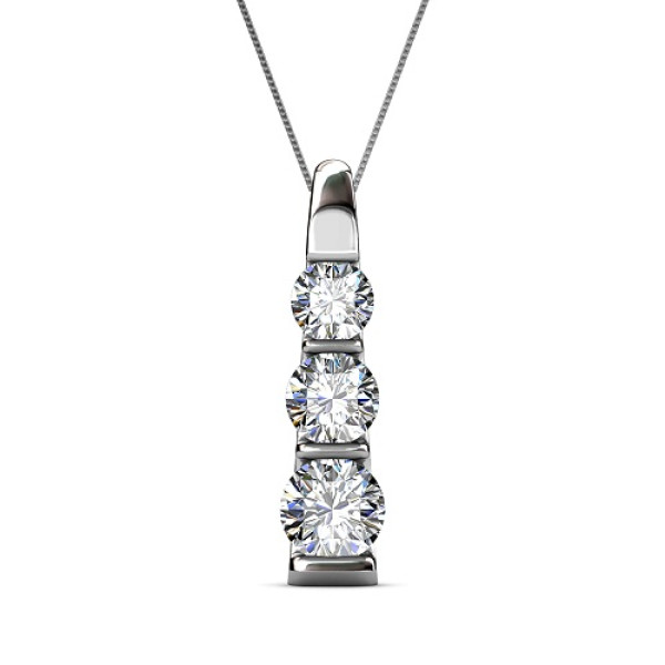 0.45CT Round Cut Diamonds with 14KT White Gold Pendant (I-K Color and SI2-I1 Clarity)