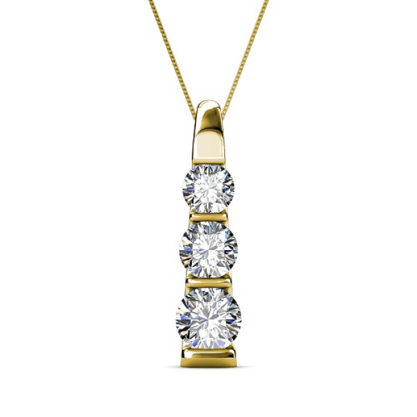 0.45CT Round Cut Diamonds with 14KT Yellow Gold Pendant (I-K Color and SI2-I1 Clarity)