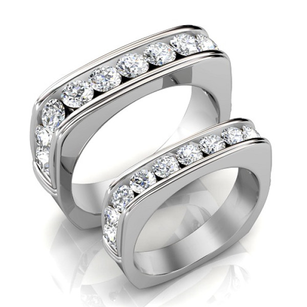 Round Cut Diamonds 2.40CT Wedding Set In 14KT White Gold