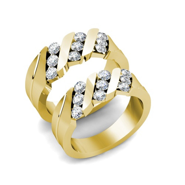 1.40CT Round Cut Diamonds Wedding Set