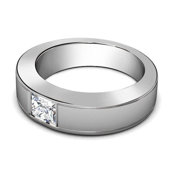 0.65CT Princess Cut Diamonds Men's Wedding Band