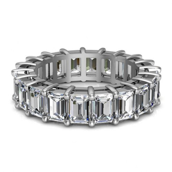 5.00CT Emerald Cut Diamonds Eternity Ring