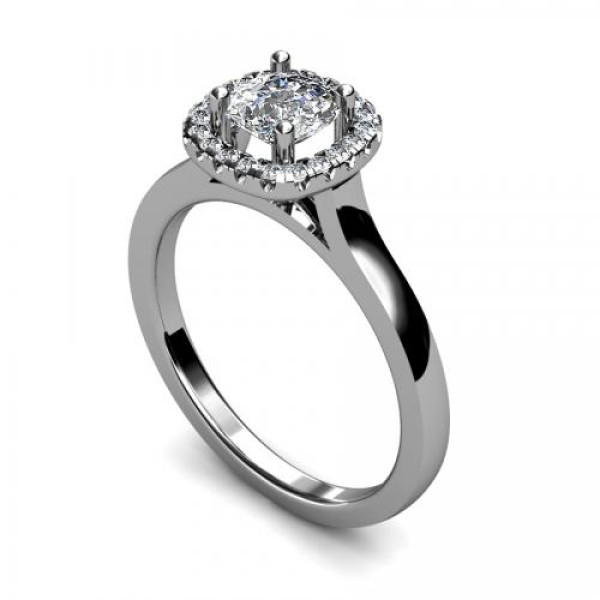 0.60CT cushion and round cut diamonds halo rings