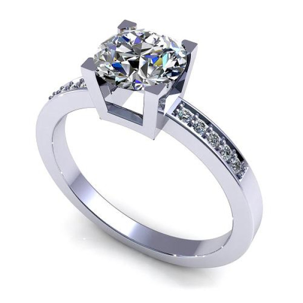 0.45CT round cut diamonds engagement ring