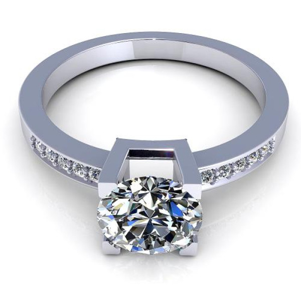 0.45CT round cut diamonds engagement ring